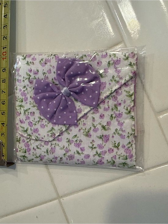 Handbags - Purple Floral Fabric Envelope Clutch with Bow